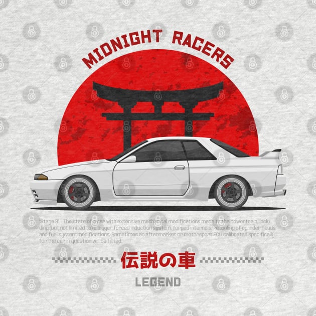 Midnight Racer White GTR R32 JDM by GoldenTuners